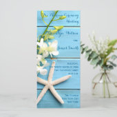 Beach Starfish Wedding Programs with Orchid Floral Programmakaart (Staand voorkant)