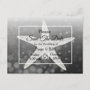 Beach Starfish Wedding Save the Date Briefkaart