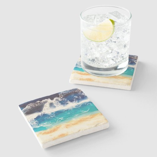 Beach Stenen Onderzetter (Zijkant)