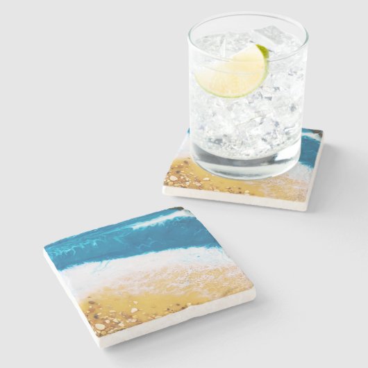 Beach Stenen Onderzetter (Zijkant)