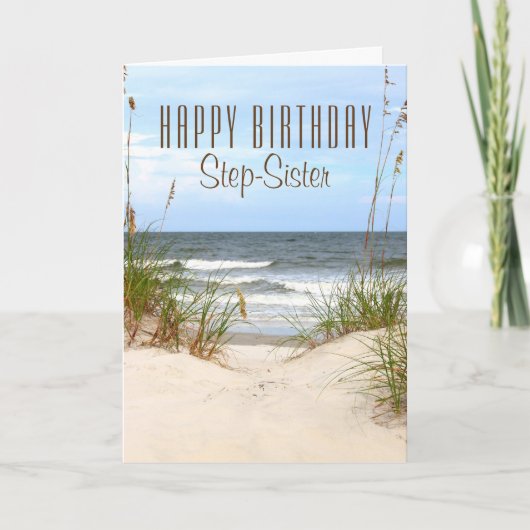 Beach Step-Zister Birthday-kaart Kaart (Voorkant)