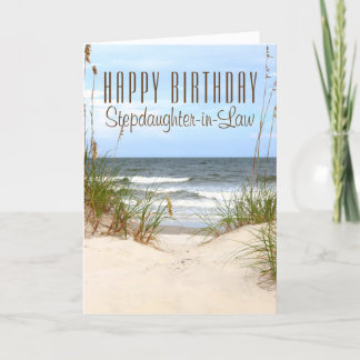Beach Stepdochter-in-Law Birthday Card Kaart