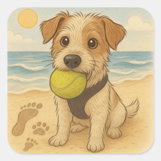 Beach Sticker Peggy de Jack Russell (Voorkant)