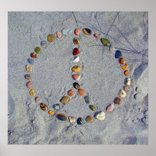 Beach Stone Peace Sign Poster (Voorkant)