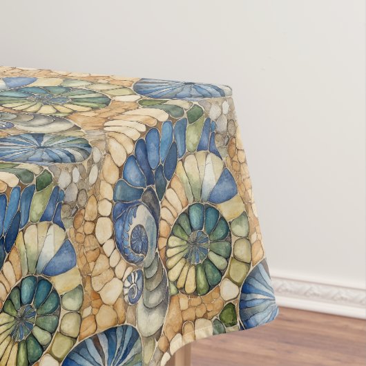 Beach Stone Zee Glass en Seashell Mozaïek Tafelkleed (Voorbeeld)