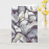 Beach Stones-Wenskaart Kaart (Gele Bloem)