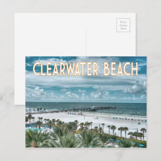 Beach: stranscène Clearwater Beach Florida Briefkaart (Voorkant / Achterkant)