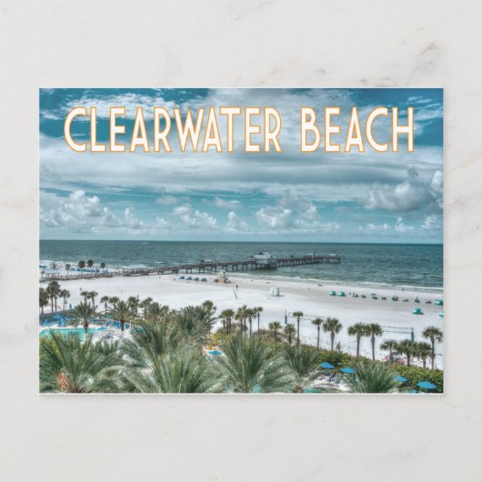 Beach: stranscène Clearwater Beach Florida Briefkaart (Voorkant)