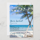 Beach String Light Palm Tree Sweet 16 Birthday Kaart (Voorkant)