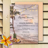 Beach String Lights Bridal Shower Invitation Kaart