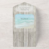 Beach String Lights Kustafel Vrijgezellenfeest All In One Uitnodiging (Buitenkant)