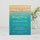Beach String Lights Rehearsal Dinner Invitations Kaart (Staand voorkant)