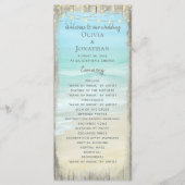 Beach String Lights Rustic Wood Wedding Programme Programmakaart (Voorkant)