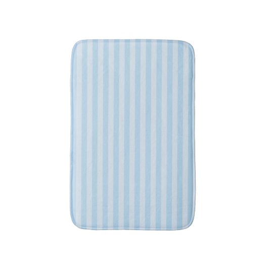 Beach Style Bath Mat Blue Stripes on Light Blue (Voorkant Verticaal)