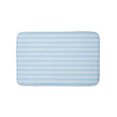 Beach Style Bath Mat Blue Stripes on Light Blue (Voorkant)