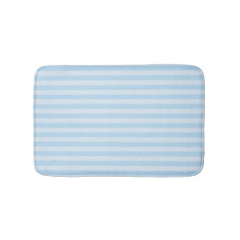 Beach Style Bath Mat Blue Stripes on Light Blue 