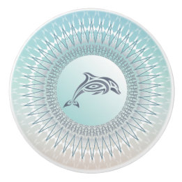 Beach Style Dolphin Mandala | Kustkeramische Knob Keramische Knop