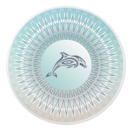 Beach Style Dolphin Mandala | Kustkeramische Knob Keramische Knop