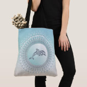 Beach Style Dolphin Mandala Tote Bag (Dichtbij)