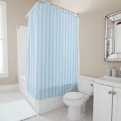 Beach Style Light Blue Striped Shower Curtain Douchegordijn (In situ)