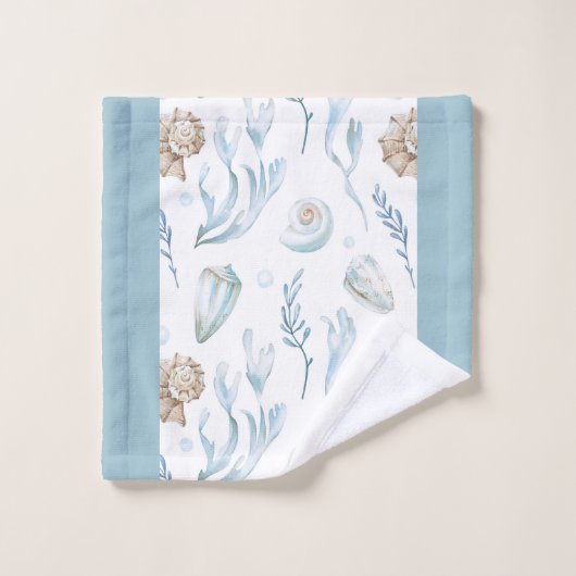 Beach Style Maritime Coastal Monogram Bad Handdoek (Wasdoekje)