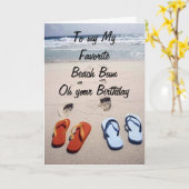 BEACH STYLE VERJAARDAG WENS VOOR FAVORIETE STRAND KAART (Gele Bloem)