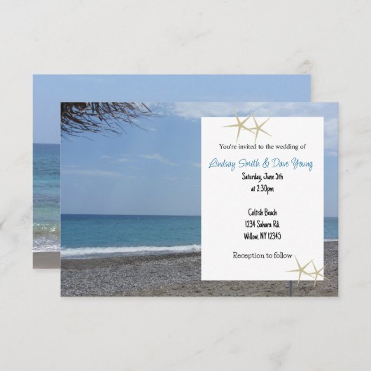 Beach Style Wedding Uitnodiging (Voorkant / Achterkant)