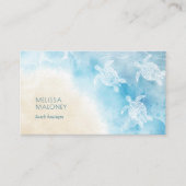 Beach Style White Turtles Scan QR Code Visitekaartje (Voorkant)