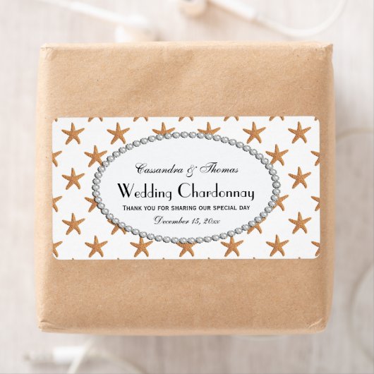 Beach Sugar Starfish Pearl 2H Wine Bottle Label (Insitu)