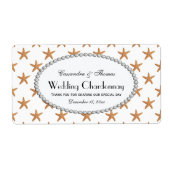 Beach Sugar Starfish Pearl 2H Wine Bottle Label (Voorkant)