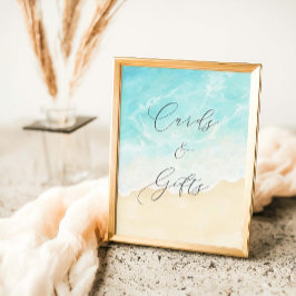Beach Summer Bridal Shower Cards And Gifts Poster