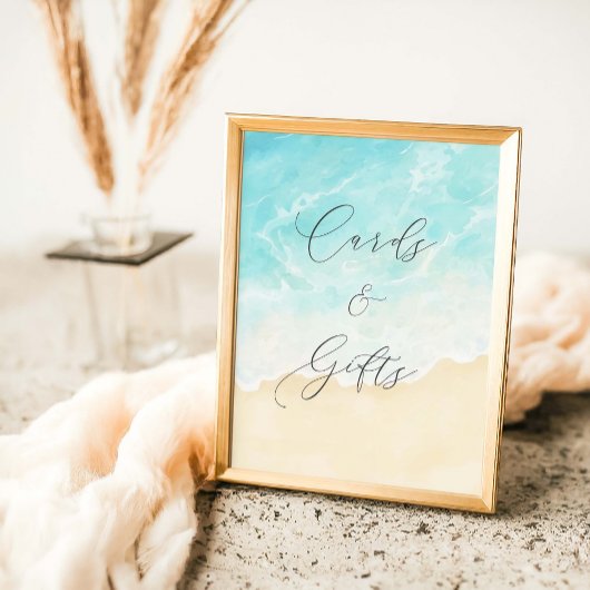 Beach Summer Bridal Shower Cards And Gifts Poster