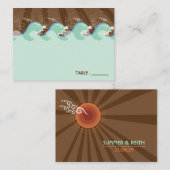 Beach Summer Cool Waves Brown Sun Place Card Plaatskaartje (Voorkant / Achterkant)