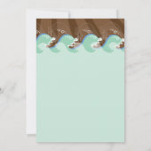 Beach Summer Cool Waves Brown Sun Wedding Invite Kaart (Achterkant)