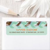 Beach Summer Cool Waves Brown Sun Wedding Labels (Insitu)