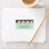 Beach Summer Cool Waves Brown Sun Wedding Labels (Insitu)
