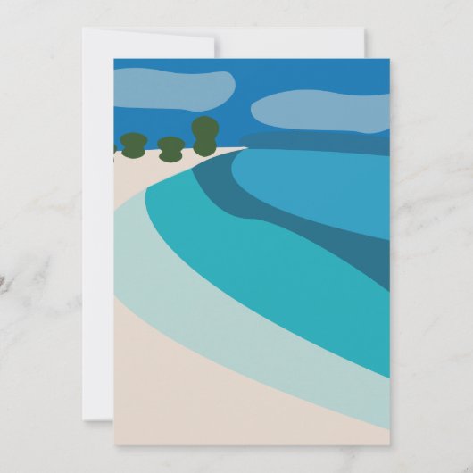 Beach Summer Destination Wedding Kaart (Achterkant)