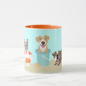 Beach Summer Dogs Blue Oranje Mok (Midden)