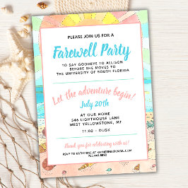 Beach Summer Farewell Party Invitation Kaart