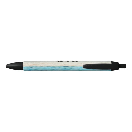 Beach Summer Gepersonaliseerd Blauw Script Elegant Zwarte Inkt Pen (Achterkant)