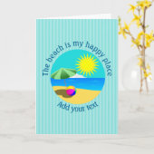 Beach, Summer, Happy Place Persoonlijk Kaart (Gele Bloem)