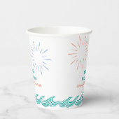 Beach Summer Hier komt het Son Baby shower Papieren Bekers (Links)