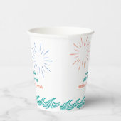 Beach Summer Hier komt het Son Baby shower Papieren Bekers (Rechts)