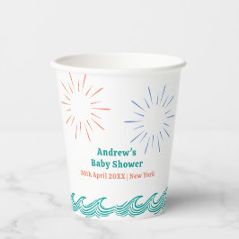 Beach Summer Hier komt het Son Baby shower Papieren Bekers