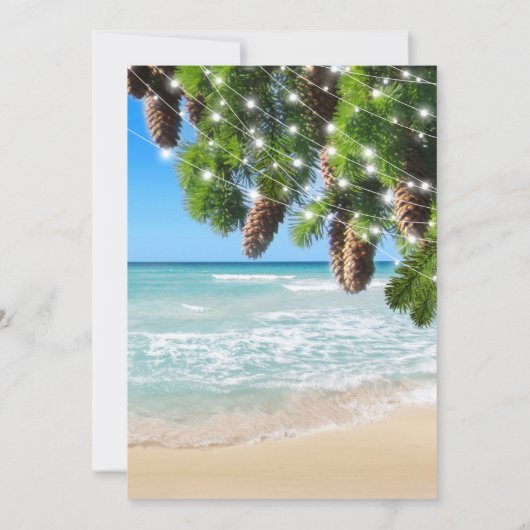 Beach Summer Kerstparty Kaart (Achterkant)