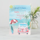 Beach Summer Party Palm Trees Ocean Kaart (Staand voorkant)