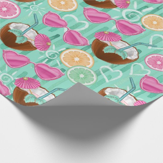 Beach Summer Pattern Cadeaupapier (Hoek)