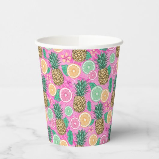 Beach Summer Pattern  Papieren Bekers (Links)