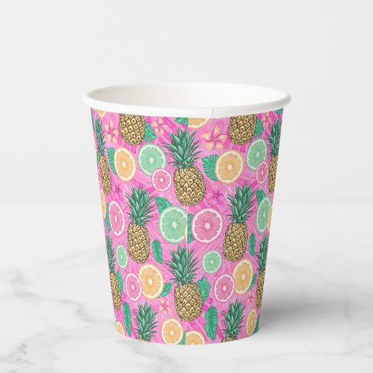 Beach Summer Pattern  Papieren Bekers (Rechts)