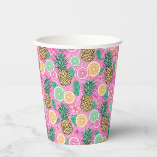 Beach Summer Pattern Papieren Bekers (Voorkant)